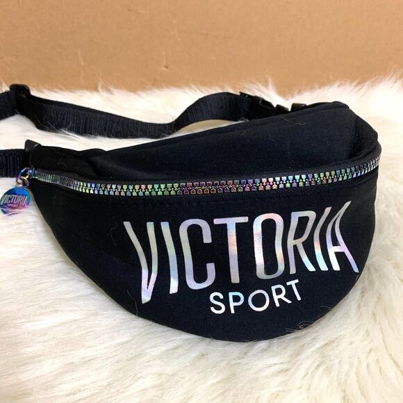 VICTORIAS SECRET Neoprene Holographic Victoria Sport Fanny Pack Belt Bag - Picture 1 of 16
